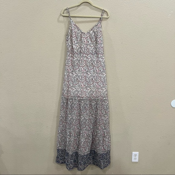 Oui Collection Womens Floral Multi Tiered Maxi Dress Sz 40 Boho Coastal Beachy - Picture 1 of 10